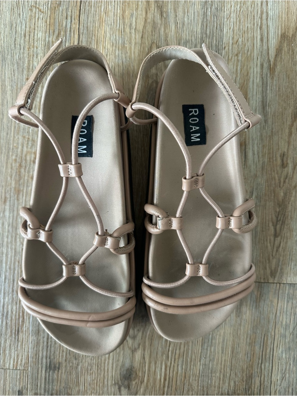 ROAM Nude Tan Knotted-Strap Slingback Platform Sandals for Women - Picture 4 of 5